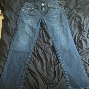 True Religion Blue Flare Wide Leg Jeans